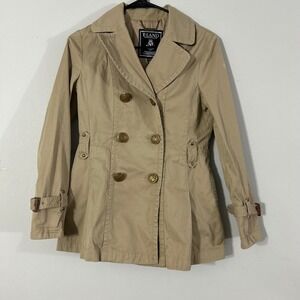 Eland American Classic Beige Double Breasted Trench Coat Women Size Medium